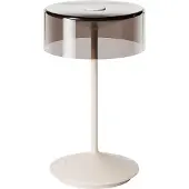 Sigor Numotion LED oppladbar bordlampe, beige, glass, IP54, dimbar