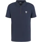Emporio Armani for man. 8NPF13_PJRGZ Zipper Polo with Navy Logo (XXS), Casual, Yellow, Viscose, Short sleeve