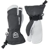 Hestra Army Leather Heli Ski, 3-finger Skihansker, Junior, Grey