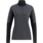 Lundhags Prime Merino Half Zip, mellomlag, dame, grå/svart