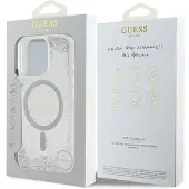 GUESS Resin Gradient Glitter MagSafe-etui for iPhone 16 Pro - sølv