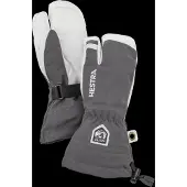 Hestra Army Leather Heli Ski, 3-finger Skihansker, Junior, Grey