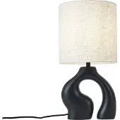 QAZQA Japandi bordlampe svart med linskjerm - Dahlia