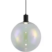 QAZQA Design Pendellampe Sort med Regnbueglass 35cm - Mallon