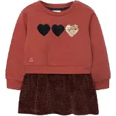 Boboli Fleece Combined Kjole Med Lange Ermer
