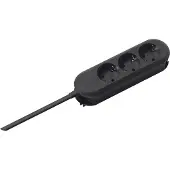 Bachmann stikkontaktlist SMART 3-veis, svart 1,5 m, uten bryter