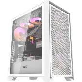 Darkflash DRX70 MESH PC-kabinett (hvit) + 4 RGB-vifter