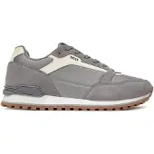 BOSS for man. 50523221 Parkour Leather Sneakers grey (41), Flat, Laces, Casual