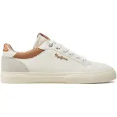 Pepe Jeans for woman. PLS31588 Kenton Court leather shoes white (38), Flat, Suede, Laces, Casual