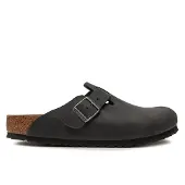 Birkenstock unisex. 59461 Boston Leather Clogs (Regular Fit) black (44), Flat, None, Casual