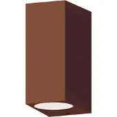 Calex utvendig vegglampe GU10, opp/ned, høyde 15 cm, rustbrun