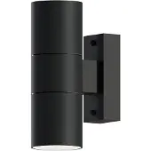 Calex utendørs vegglampe GU10 stål, opp/ned, 17 cm, svart