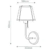 HINKLEY Vegglampe Clarke 1, messing/svart, metallskjerm, stål
