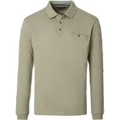 Casamoda Longsleeve Polo Structure Grønn Størrelse