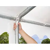 TOOLPORT 5x14 m partytelt, PVC-presenning, hvit, med bunnramme
