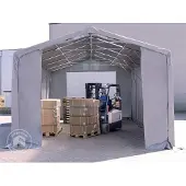 TOOLPORT 6x12 m telthall, PRIMEtex-PVC-presenning, grå, med statikk (betongunderlag)