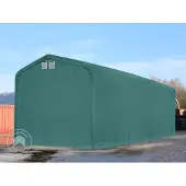 TOOLPORT 4x16 m telthall, PVC-presenning, mørkegrønn, med statikk (betongunderlag)