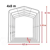 TOOLPORT 4x8 m telthall, PVC-presenning, mørkegrønn, uten statikk