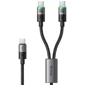 Mcdodo CA-6740 2-i-1 USB-C-kabel 100W hurtiglading - 1.5m - svart