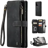 CASEME C30 Multifunksjonell Samsung Galaxy A53 5G Lommebok-deksel - Svart