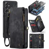 CASEME Samsung Galaxy S24 008 2-i-1 Multifunksjonell Lommebok-deksel - Svart