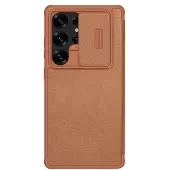 NILLKIN Samsung Galaxy S25 Ultra Qin Pro Flip-deksel - Brun