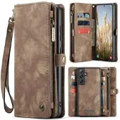 CASEME Samsung Galaxy S25 008 2-i-1 Multifunksjonell Lommebok-deksel - Brun