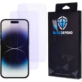 BlueDefend iPhone 14 Pro Anti-Blue Light Skjermbeskyttere Beskyttelsesglass - 2 stk.