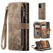 CASEME C30 Multifunksjonell Samsung Galaxy A33 5G Lommebok-deksel - Brun