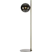 Markslöjd Dione gulvlampe, messing/røykgrå, glass, jern
