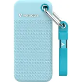 Verbatim Pocket - Color Edition - SSD - 1 TB - nøkkelring med kabelfestet - ekstern (bærbar) - M.2 - USB 3.2 Gen 2 (USB-C kontakt) - poplarblå