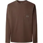Pepe Jeans for man. PM5010100 Thor T-shirt brown (XXL), Casual, Cotton, Long sleeve