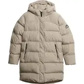 Superdry for woman. W5012003A Hooded Sports Puffer Mid beige coat (S), Casual, Polyester