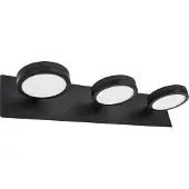 LIGHTME LED-speillampe Aqua down med 3 lyskilder, svart