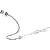 LIGHTME bordlampe Powerlens Snake, titanfarget, fleksibel arm