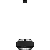 Eglo Bazely hengelampe, Ø 40 cm, svart, stoff