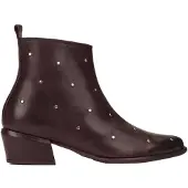 Wonders for woman. D-2002 Fei 02 Brown Leather Ankle Boots (36), 3 to 5 cm, Zip, Casual