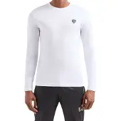 EA7 for man. 8NPT17_PJRGZ Long-sleeved T-shirts white (L), Casual, Viscose, Long sleeve