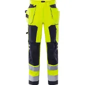 Fristads Håndverkerbukse Flamestat 2075 ATHS, klasse 2 Varselgul/marineblå C54