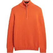 Superdry for man. M6110648A Orange Henley Cotton Classics Jumper (S), Casual, Long sleeve
