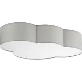 TK Lighting Taklampe Cloud i tekstil, lengde 62 cm, grå