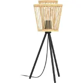 Eglo Hykeham bordlampe, høyde 57 cm, natur/svart, bambus