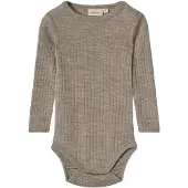 Wheat Baby Ull Silke Body Lucca Khaki Melange (86 / 1,5 år)