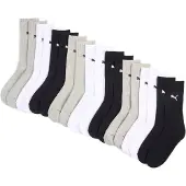 Puma Crew Socks Unisex (9-Pack), Clothing, White/Grey/Black, 39-42