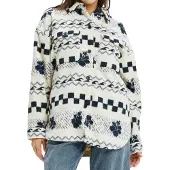 Roxy Morning Crush Shacket Sherpa Jakke hvit