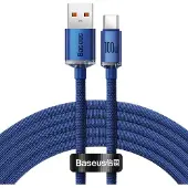 Baseus Crystal Shine USB-A / USB-C-kabel - 2m, 100W - Blå
