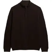 Superdry for man. M6110682A Brown Texture Half Zip Jersey (XXL), Casual, Cotton