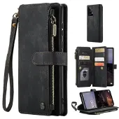 CASEME C30 Multifunksjonell Samsung Galaxy A33 5G Lommebok-deksel - Svart