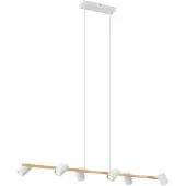 QAZQA Moderne pendellampe treprint med hvit 6-lys - Jeana Straight
