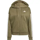 Adidas Essentials 3 Stripes Fleece Genser Med Hel Glidelås